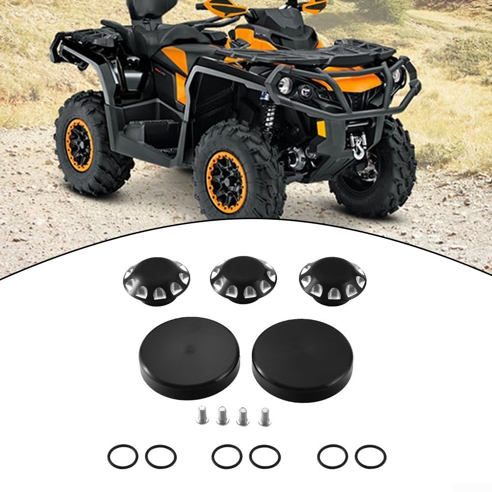 Drei Chrom-Achsen-Radlagerabdeckungen, Aluminium-Radlagerabdeckungen 41-411 für CanAm für Ryker-Modelle, effizientes Design
