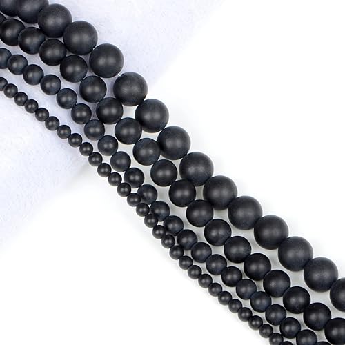 Miniatura 4 de AD Beads Cuentas redondas sueltas de piedras preciosas naturales de 15 pulgadas para pulseras, collares, aretes, manualidades, manualidades (0.236