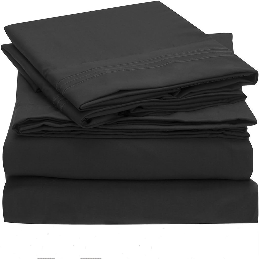 LaxLinen- Egyptian Cotton 6 PCs Sheet Set (+10 Inch) Extra Deep Pocket Olympic Queen, White Solid 600 Thread Count