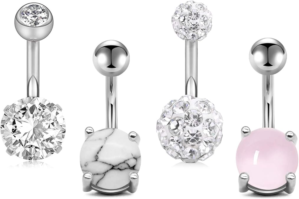 Piercing Per Ombelico Acciaio Chirurgico Set 7 Piercing Ombelico - 8