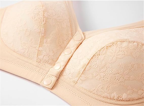 3Pack Women's Lace Easy-Open Front Closure Bra Cotton Front-Closure Comfort & Sleep Cozy Bra