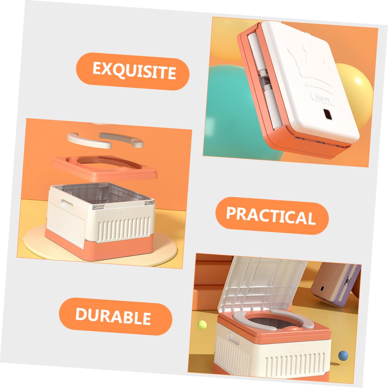 BESTonZON Inodoro Infantil Plegable para Orinal de Viaje Organizador de Maquillaje Tapa Inodoro de Entrenamiento para Camping al Aire