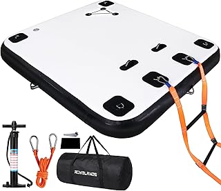 Inflatable Floating Dock, Swim Platform Floating Island Raft, Large Air Mat Inflatable Water Pad