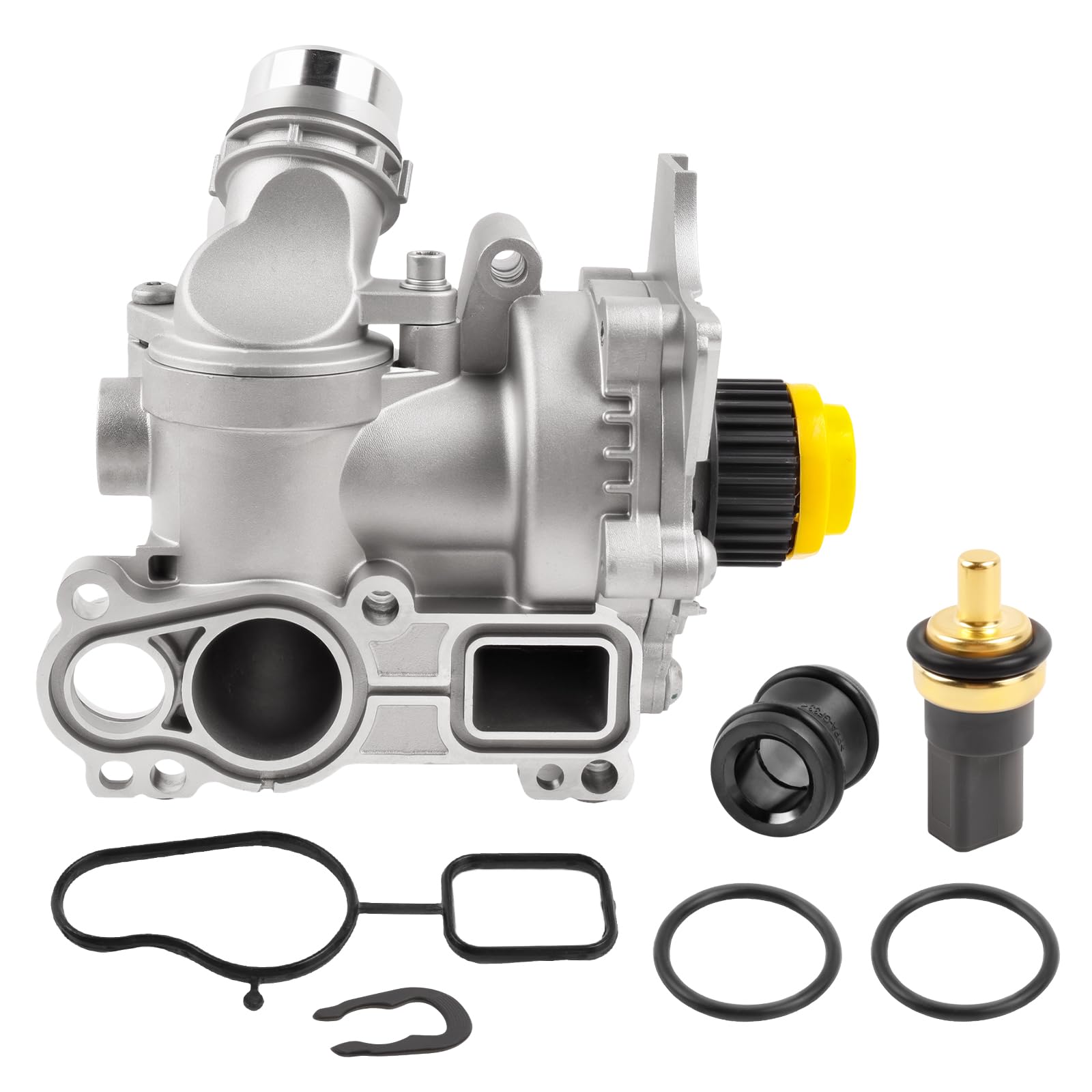 Aluminum Water Pump Compatible with A3 A4 A5 A6 Q3 Q5 TT Passat Jetta Golf GTI Eos Beetle CC 2.0T TSI Replace 06H121026AF 1312460