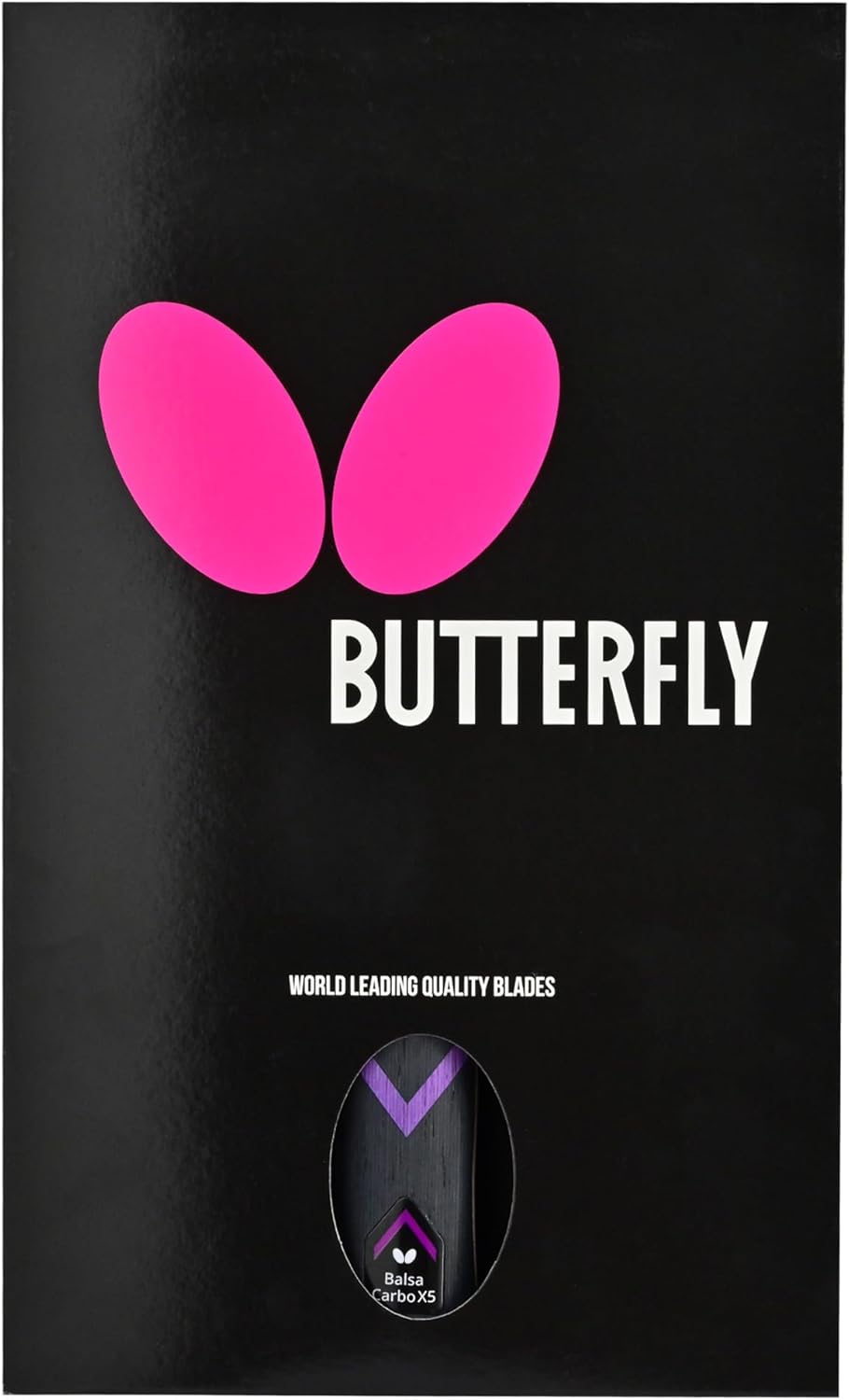 Butterfly Balsa Carbo X5 Pro-Line Table Tennis Racket - The Softness Of Balsa And The Hardness Of Carbon - Recommended For Advanced Tournament Level Play - Pro-Line Series