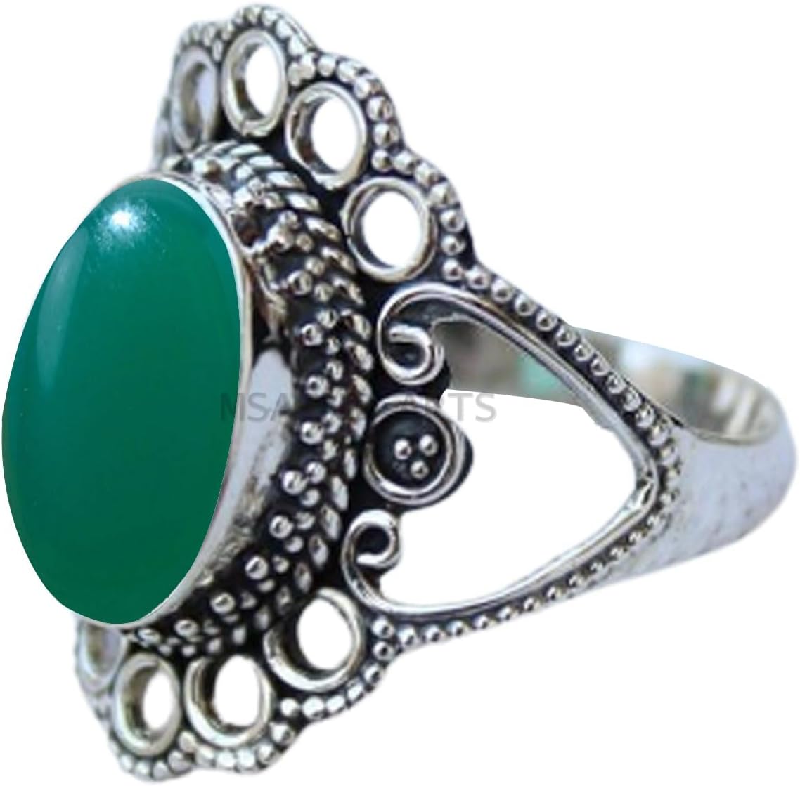 Solid 925 Sterling Silver Ring For Womens, Genuine Black Onyx Ring Gemstone Unique Handcrafted Ring