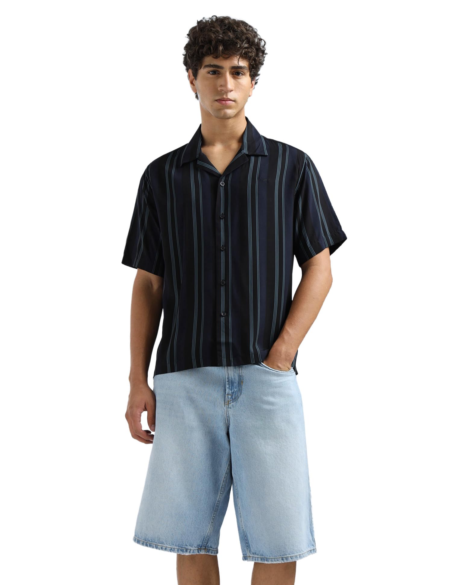 flying machine Men's Relaxed Fit Shirt | Striped | Short Sleeves | Shirt for Man-picture-34