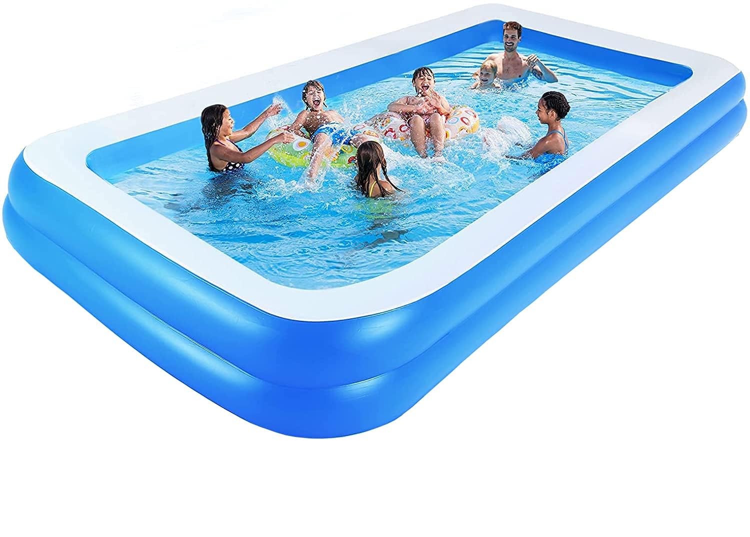 Rectangle Family Pool Inflatable Bath Tub (Multicolor) with Electric AIR Pump (XXX-Large)