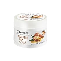 Omia, Maschera Per Capelli Eco Bio Con Olio di Argan, Trattamento Ristrutturante per Capelli Secchi e Spenti, Maschera per Lavaggi Frequenti, Azione Ristrutturante, Senza Siliconi e SLES, 250 ml