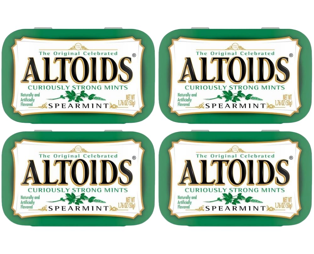JÁCLERAltoids Spearmint Mints, Breathe Mints, 1.76 Ounce (Pack of 4)