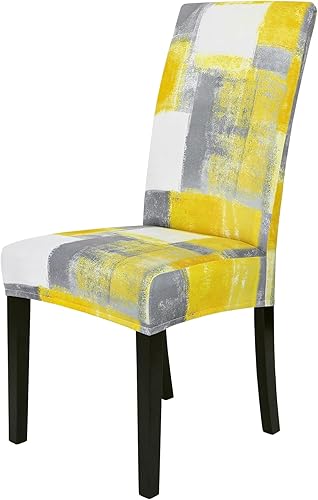 Gibelle Juego de 4 fundas para sillas de comedor de elastano, elásticas para sillas de comedor, extraíbles y lavables, fundas de asiento para sillas