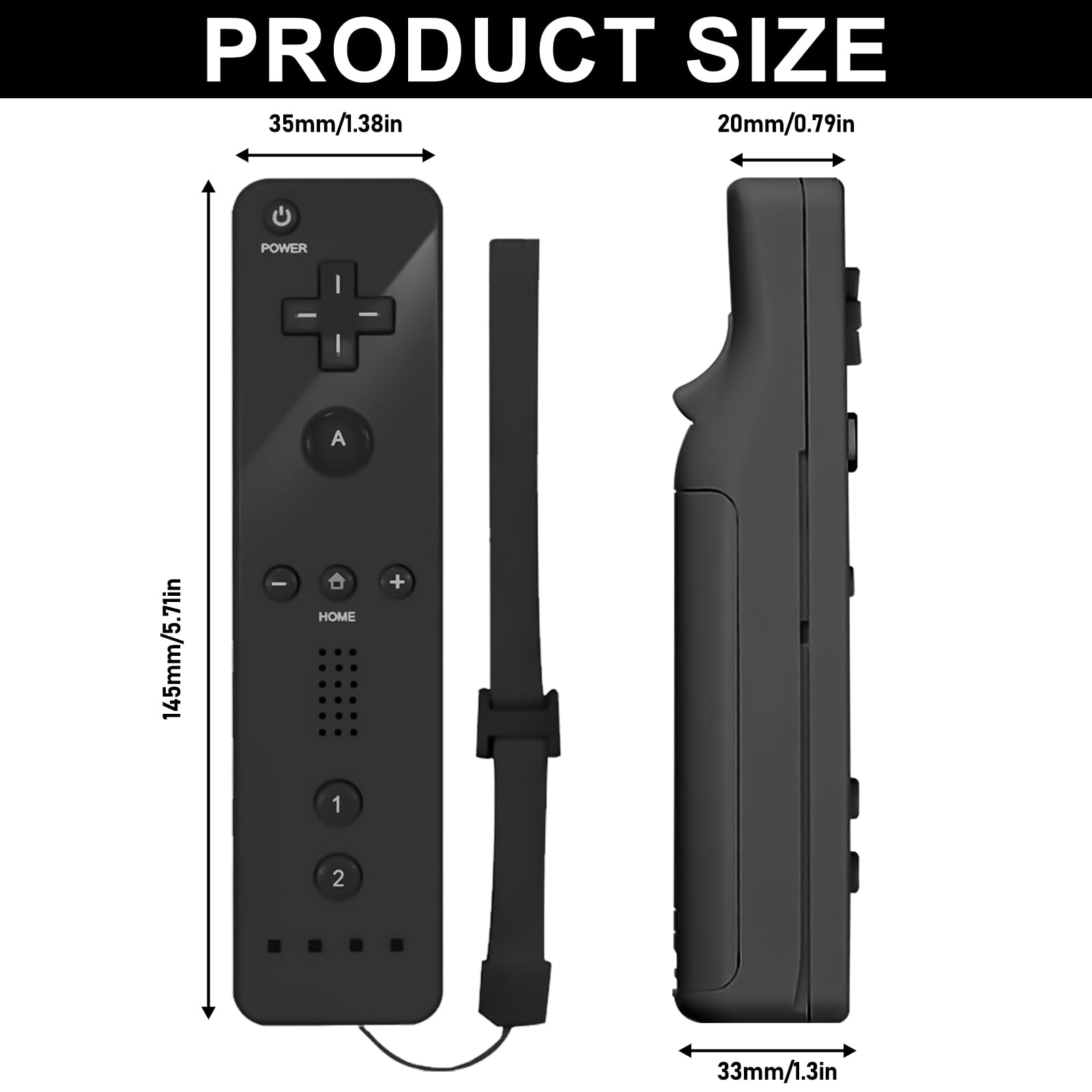 2x télécommande Wii, contrôleur de jeu contrôleur Wii télécommande sans fil connexion du capteur de mouvement contrôleur de manette de jeu de remplacement pour console Wii et Wii avec étui & dragonne