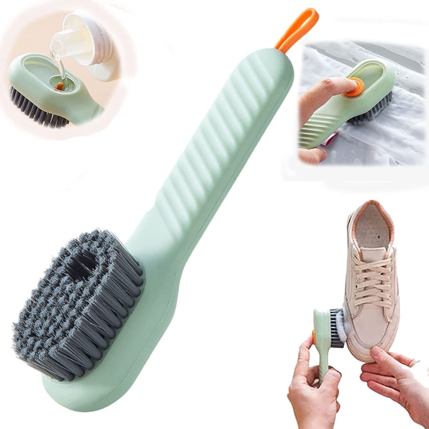 TEDSPRAY Soap Dispensing Cleaning Brush with Handle Scrubbing Reusable Washing Shoe Brush for Shoes Clothes Cleaning (B0C6DT7HBG) Amazon Price History, Amazon Price Tracker