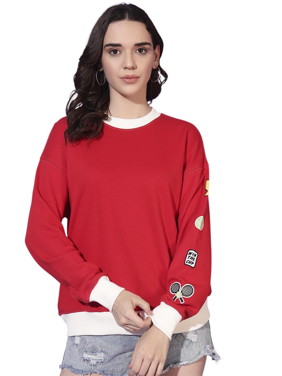 Women Sweatshirt | Cotton Terry Winter Pullover | Casual Full Sleeve Sweatshirt for Women (XS–XL)-image-33