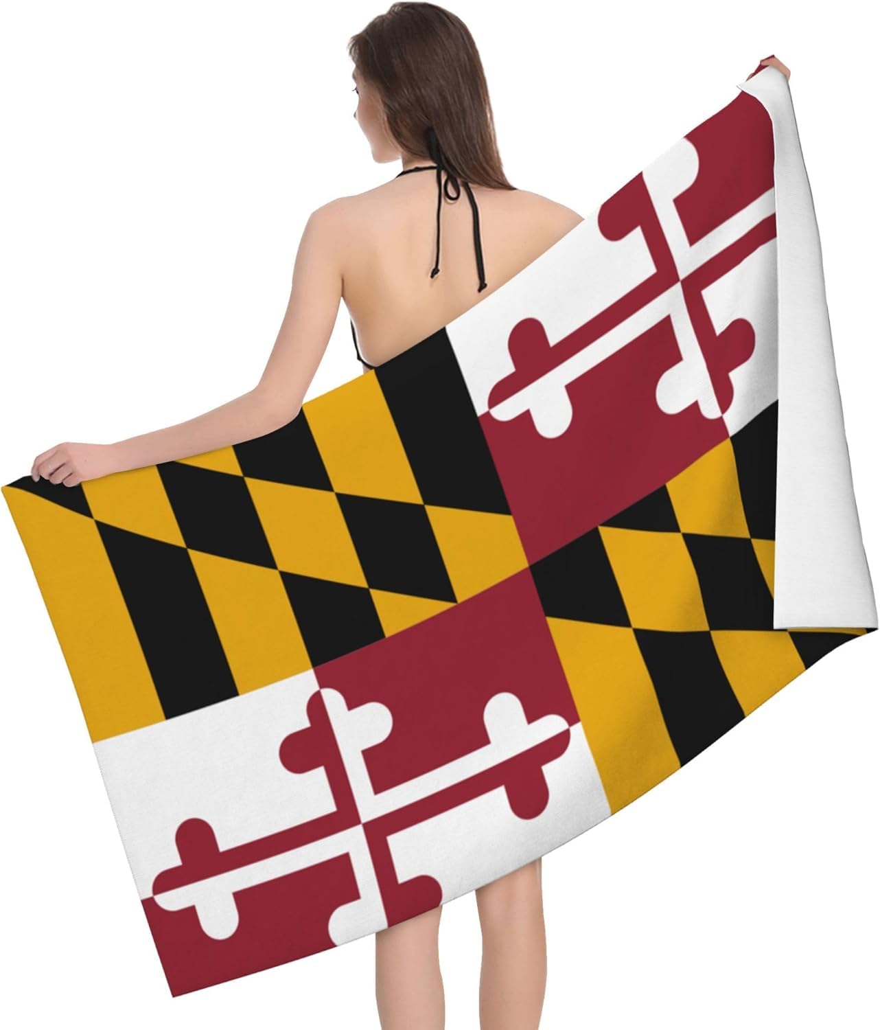 HLBSDM Flag of Maryland 52 x 32 in Microfiber Beach Towel Swimming Pool Bath Super Big Throw Towel