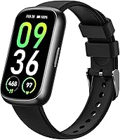 SANORUM Fitness Tracker Smart Watch for Men Women: 24/7 Heart Rate, Blood Oxygen, Sleep Tracker, 24 Sports Modes, 5ATM Waterproof, 10-15 Day Battery