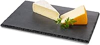 Vista 1 de BOSKA Plato de pizarra para servir – Grande para presentación de queso, tapas, pan y postres – Losa de tabla con pies antideslizantes – Tabla