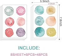 Vista 5 de Calcomanías de pared con diseño de lunares, diseño de acuarela, círculo, arcoíris, extraíble, para niños, bebés, niñas, sala de estar, dormitorio