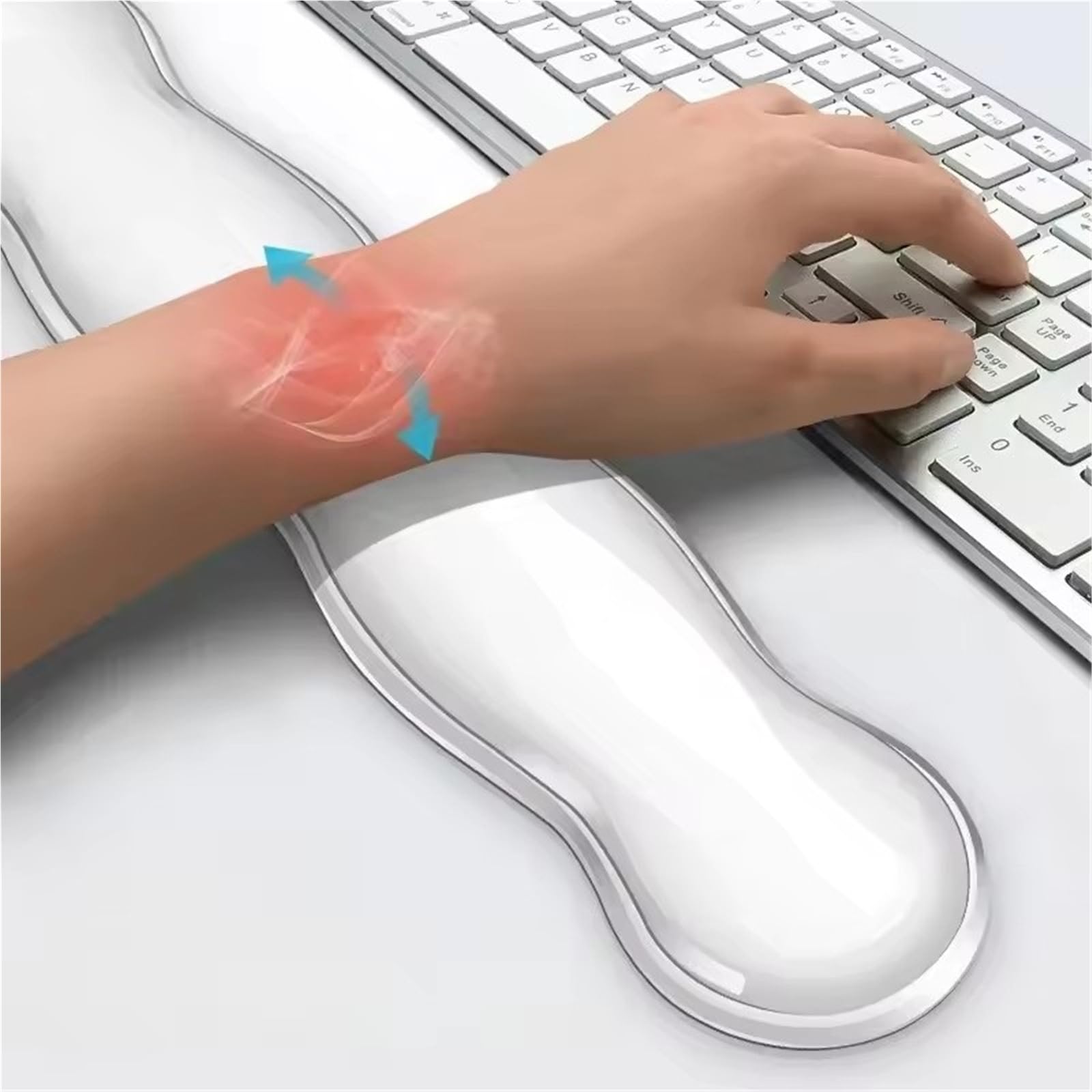 Supporto per polsi da tastiera, Poggiapolsi for mouse con tastiera in silicone Nero Bianco Dimensioni multiple(White-Set)