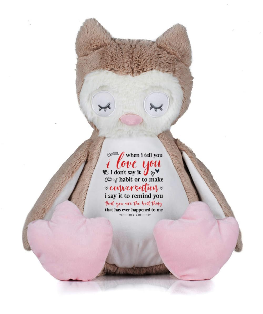 When I Tell You I Love You I Don't Say It Out of Habit, Valentine's Day Gift, Soft Toys, Teddy Bear. (Owl)