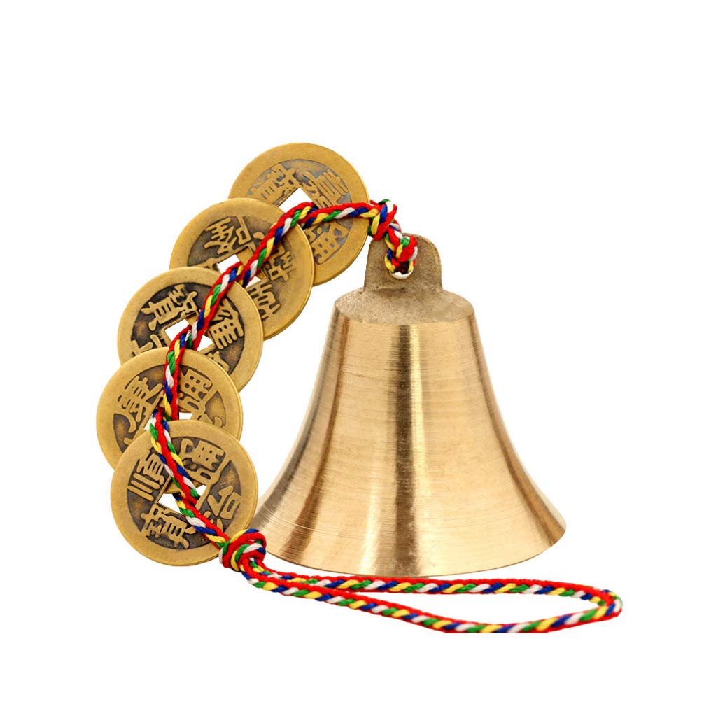 MrMrKura 4 Campanelle Decorative In Ottone - Piccole Campane Portafortuna Feng Shui Per Casa, Giardino, Decorazioni Natalizie - 2