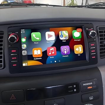 4+64G 7 inch Car Radio Stereo for Toyota Corolla 2000-2006, with Carplay Android Auto 13 Double Din Touch Screen Car Radio Receiver w/WiFi GPS Bluetooth SWC AHD Backup Camera Mic