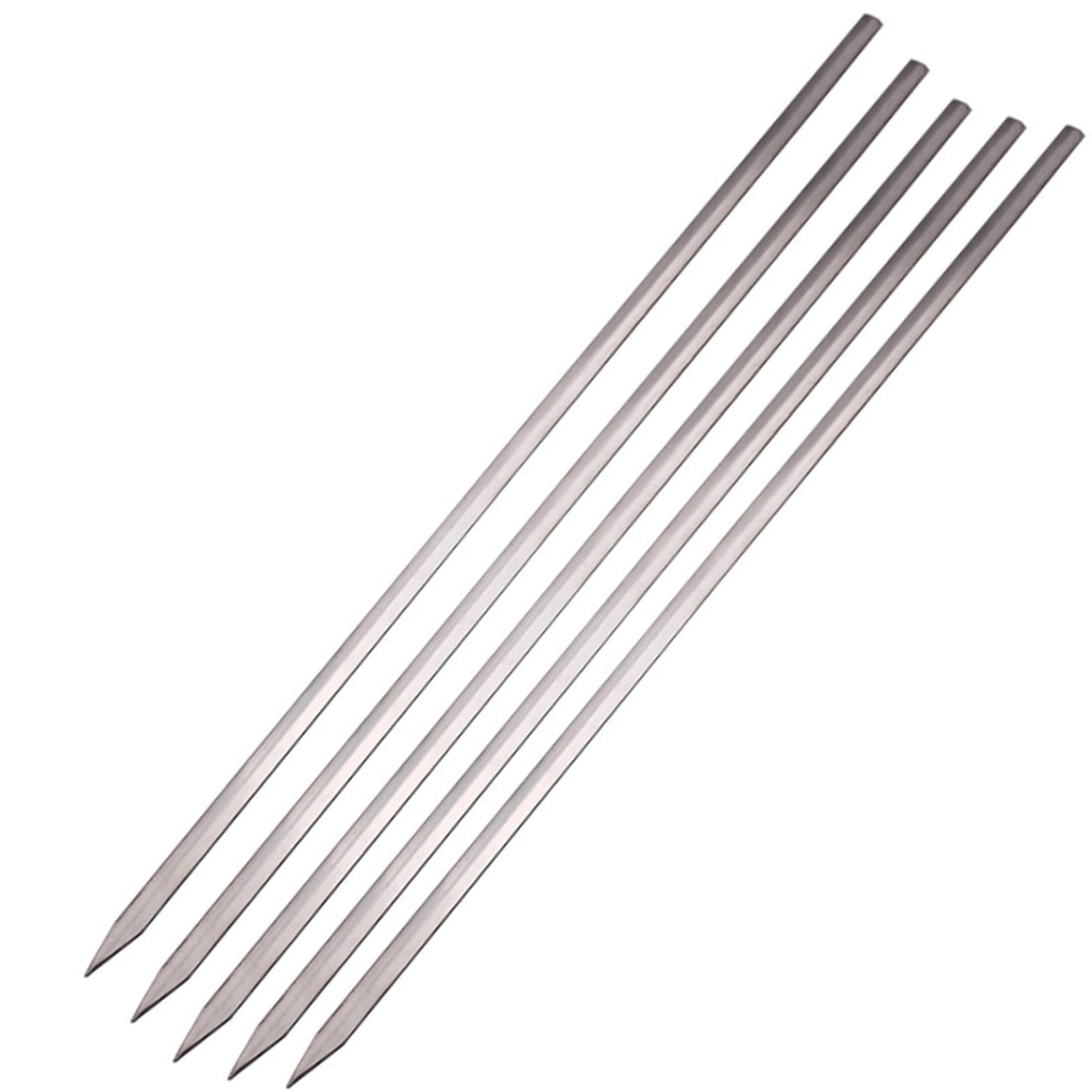 Brocheta de brocheta Plana y Resistente, brochetas for Asar a la Parrilla Reutilizables y Suaves, Acero Inoxidable, for Aperitivos, Frutas, Pollo y Verduras, 5 Piezas (Size : 20)