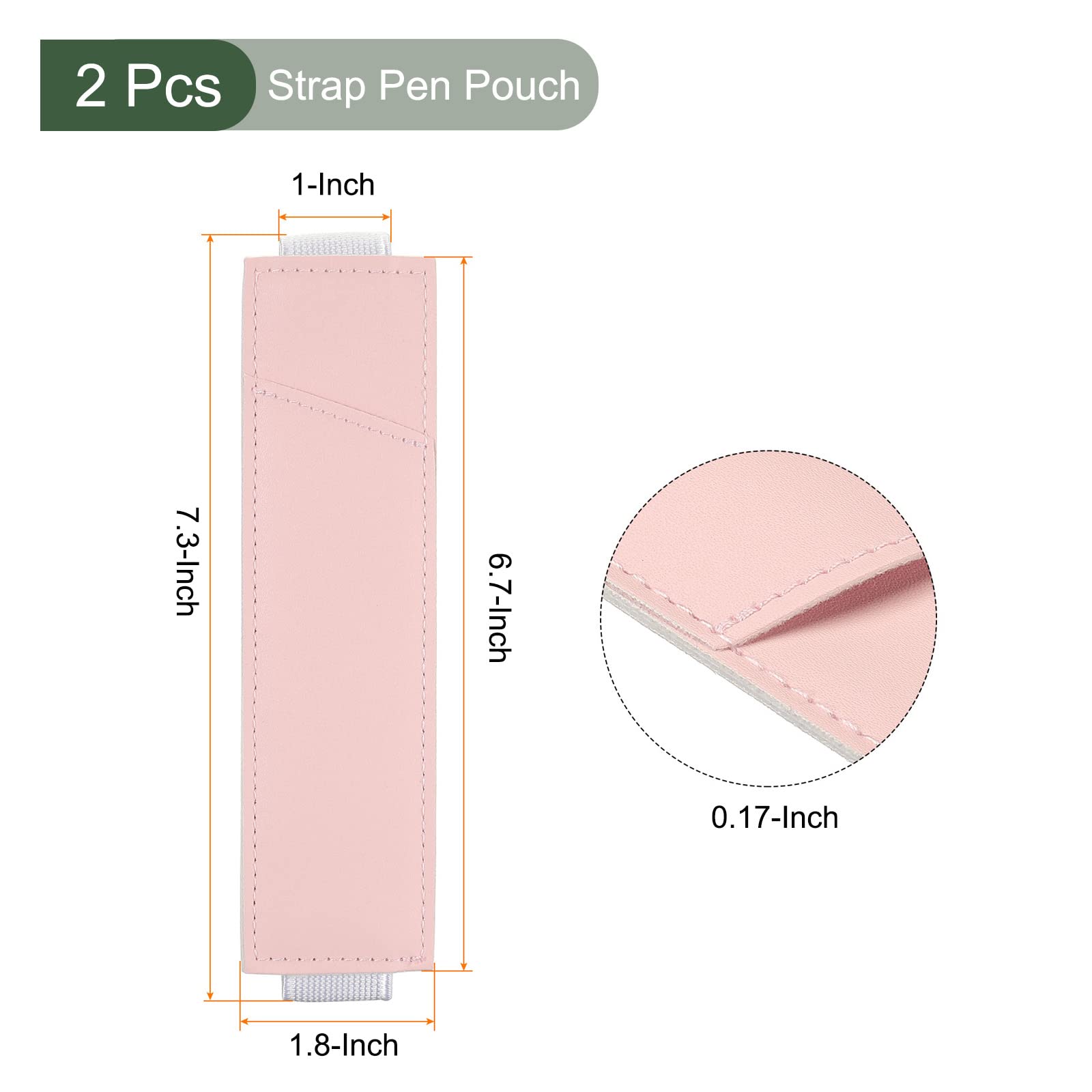 YOKIVE 2Pcs Strap Pen Pouches, Pocket Holders with Adjustable Elastic Strap, Pink - Image 2