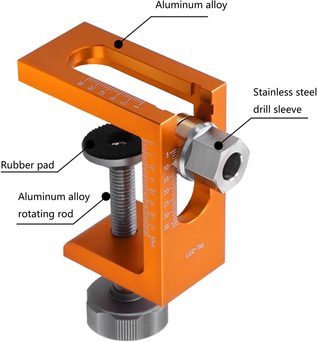 Accuracy Vertical Drilling Guide Tool With Enhances Impacts Resistance And Depth Scale For Cabinet Hinge Mounting