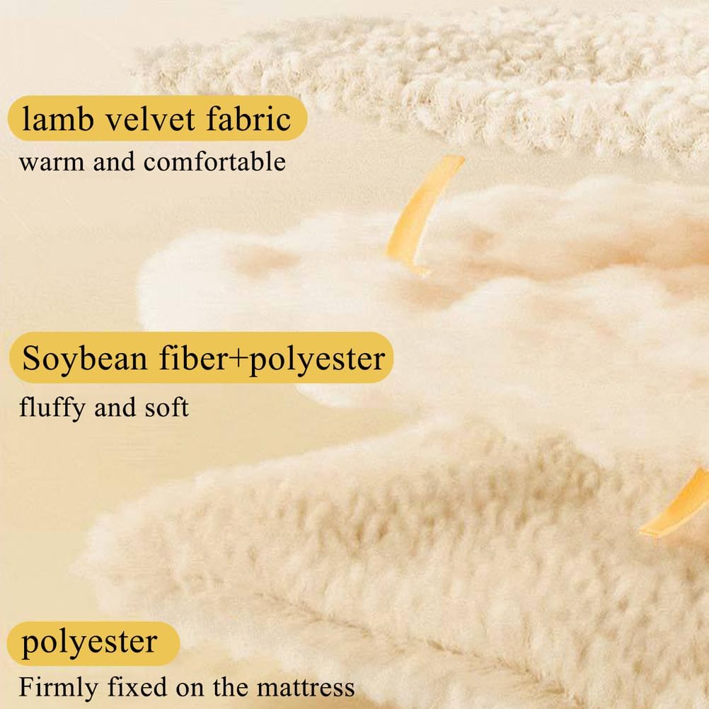 Yellow,180x200cmKING,LDLCYCN Mattress Protector Queen King Size Thicken Lamb Velvet Fitted Sheet Mattress Cover Warm Soft Comfortable Dustproof Bed Cover for Winter Washable Deep Pocket of 11In