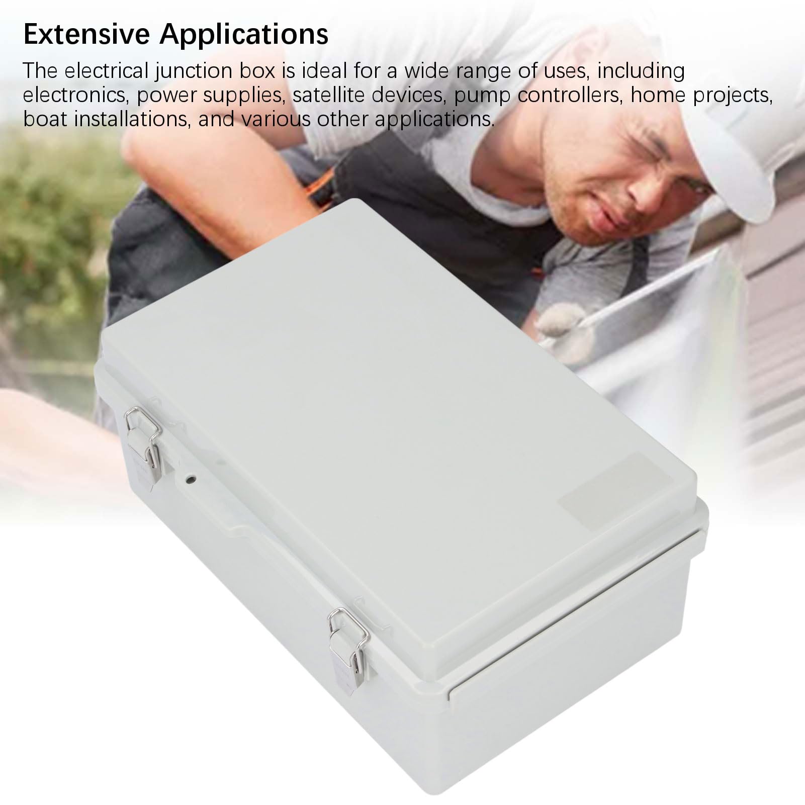 Tissting Elektro Verteilerdose IP67 Wasserdicht ABS Kunststoff Anschlussdose mit Montageplatte 175x275x110mm 6.89x10.83x4.33in - Aussenverteilerkasten für Bewässerungssteuerung