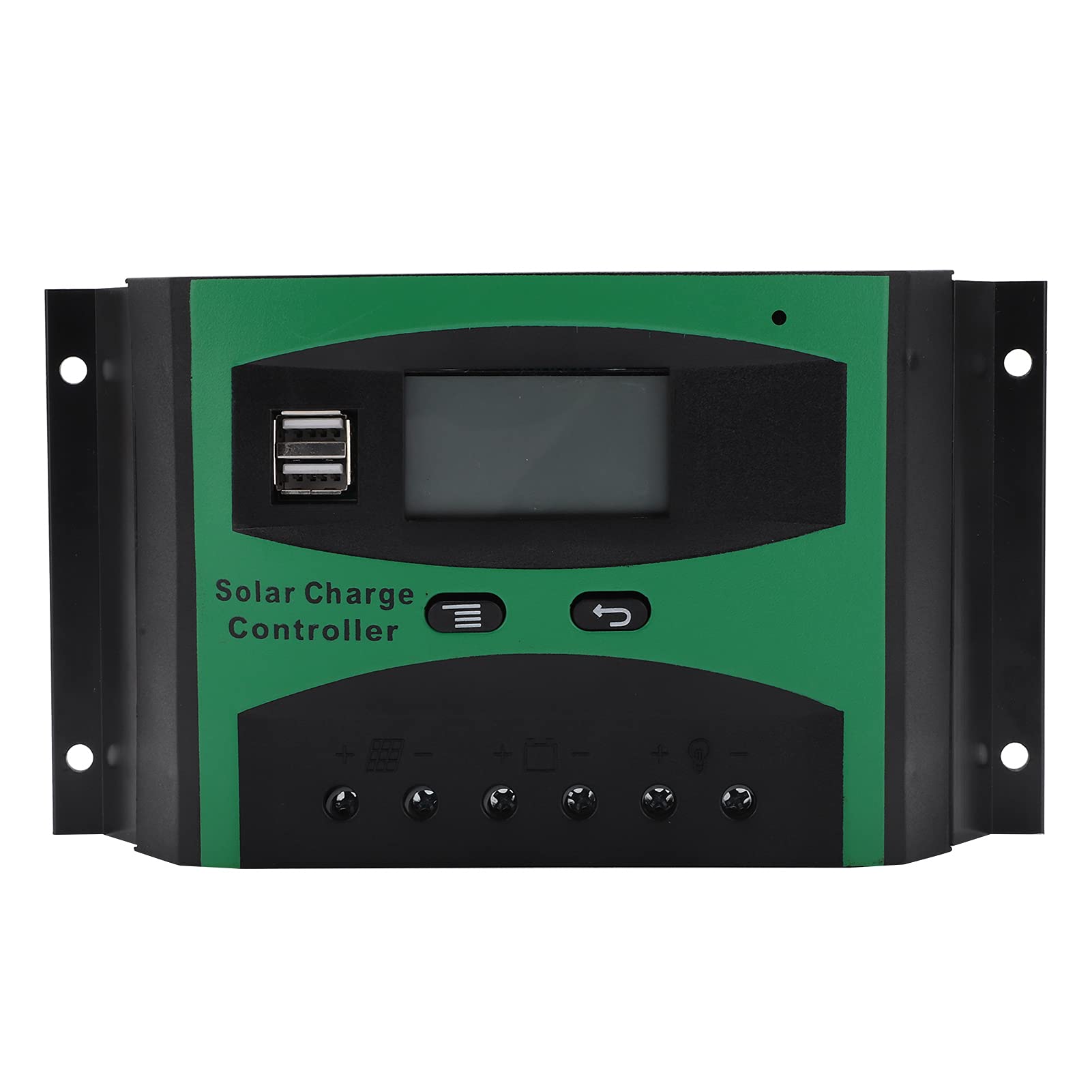 12V/24V Solar Charge Controller with Dual USB Ports, PWM Solar Controller for AGM Gel Batteries, Photovoltaic Solar Charging Regulator with LCD Display, Short Circuit Overload Prot (30A)