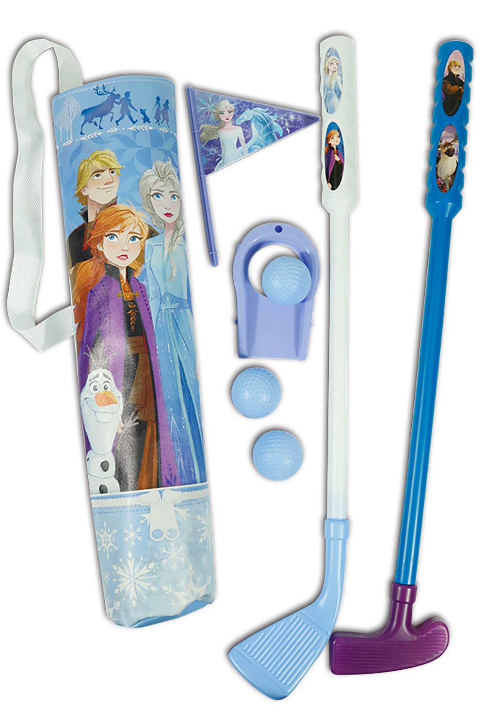 Frozen 2 Kids’ Golf Set with Fabric Caddy Bag, Develops Balance and Hand-Eye Coordination, Great for Both Indoor and Outdoor Play, Officially Licensed, for Children Ages 3 and Up