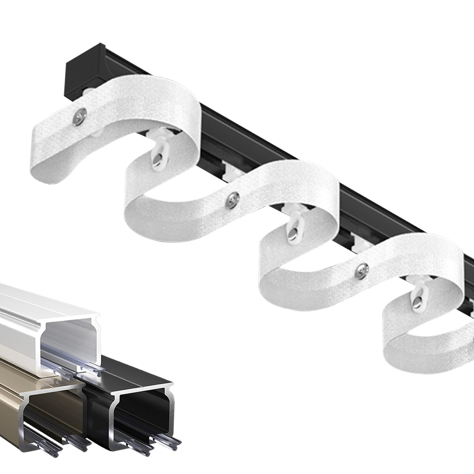 GLDYTVF Aluminum Curtain Track System for Curtains Ceiling or Wall Mount Sturdy Outdoor Rod Ideal for Single Panel Drapes Smooth Gliding Design.