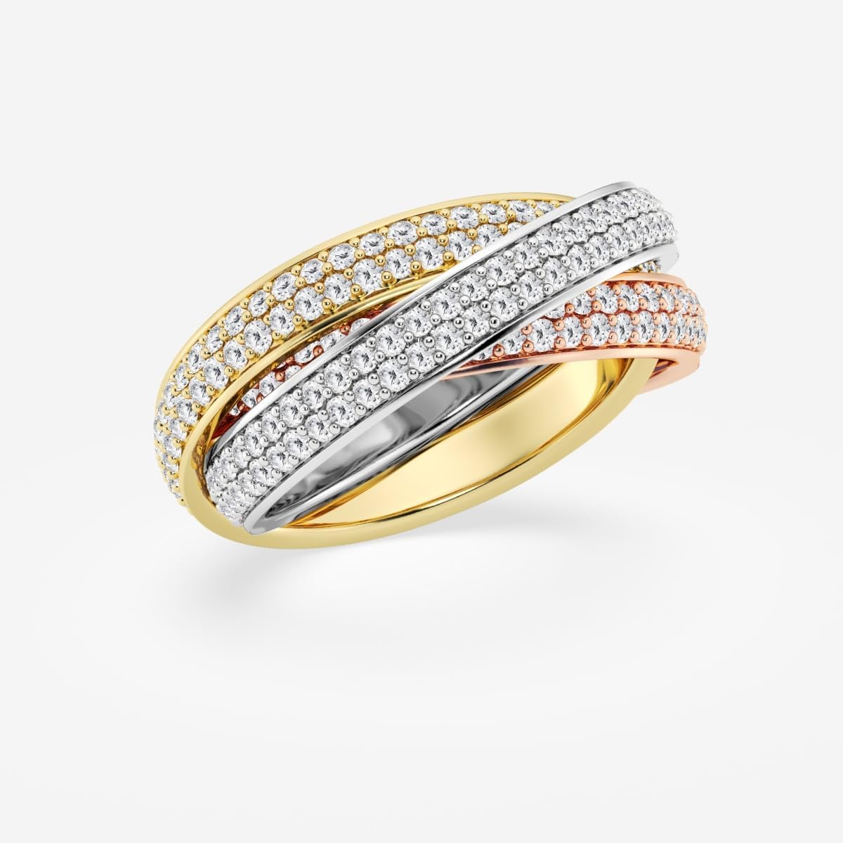 PVN Jewels Round Lab Grown CZ Diamond Pave Infinity Eternity Band in 925 Sterling Silver