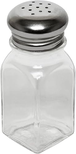 Miniatura 7 de Juego de 24 saleros y pimenteros de vidrio cuadrados clásicos de 2 onzas con tapas de hongos de acero inoxidable, juego de 24 - Salero y pimienta