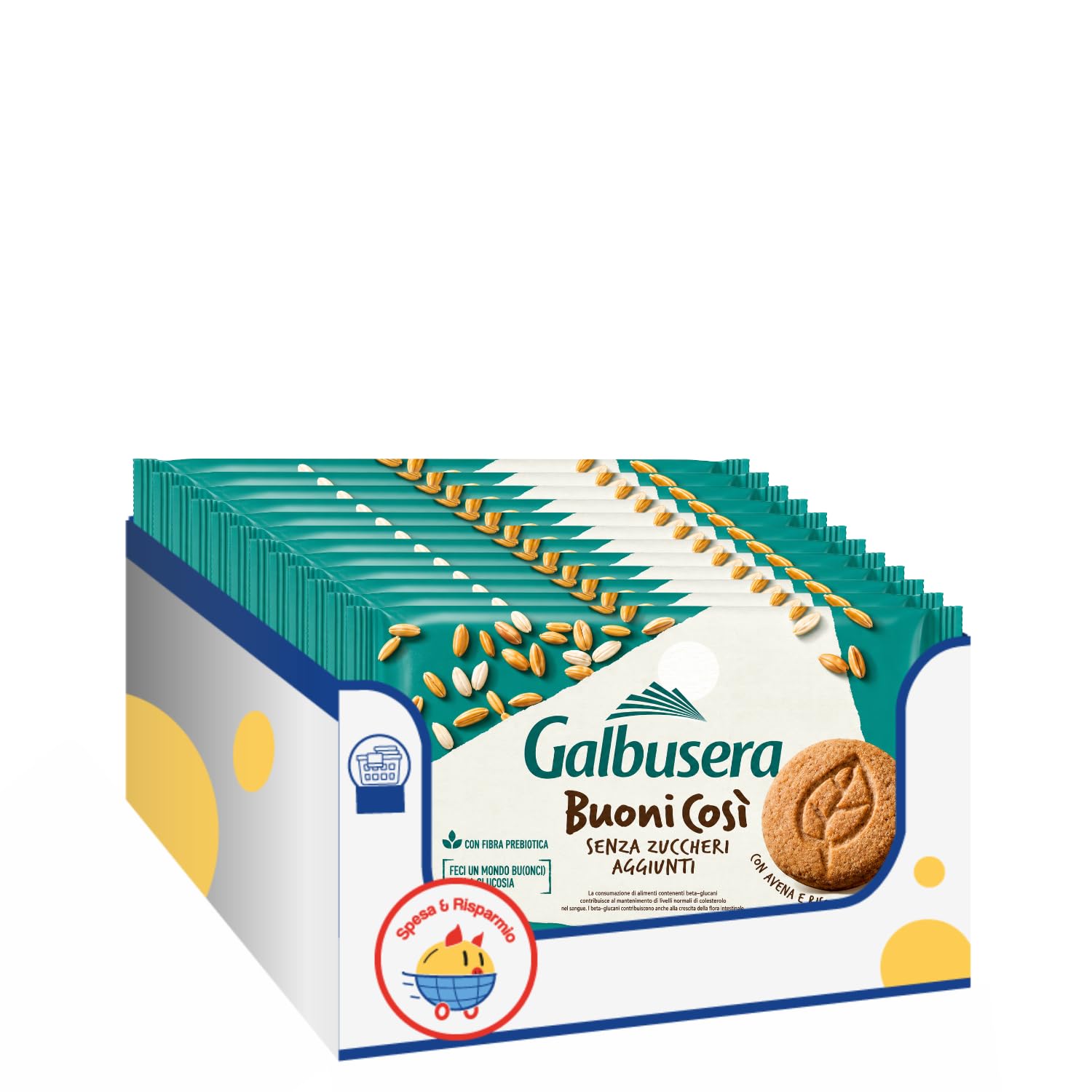 Biscotti ai Cereali Senza Zuccheri Aggiunti 300g Buoni Così con Farina di Frumento e Orzo Snack Salutare Variazioni 4/8/12 Confezioni (12 PEZZI)