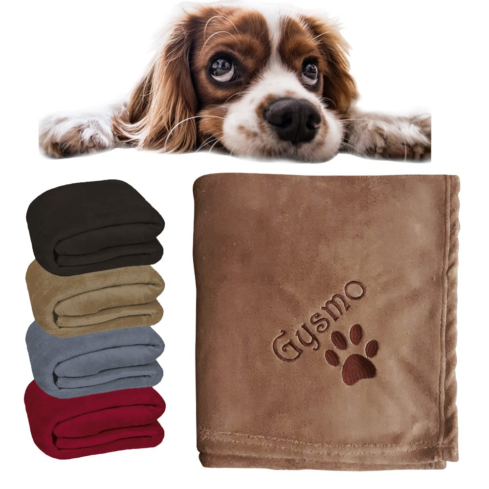Couverture personnalisée pour Chien avec Son nom, 3 Dimensions, Motifs au Choix, Plaid, Protection canapé Fauteuil, Confortable, Polaire