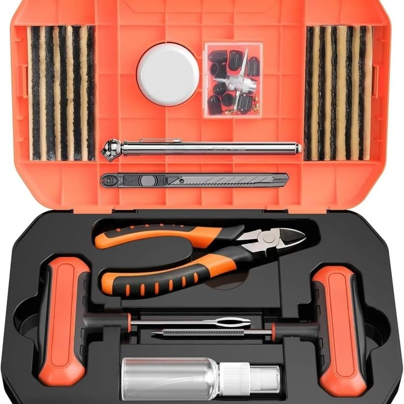 Kit de réparation pneus avec mèches vulcanisantes pour VTT et voitures