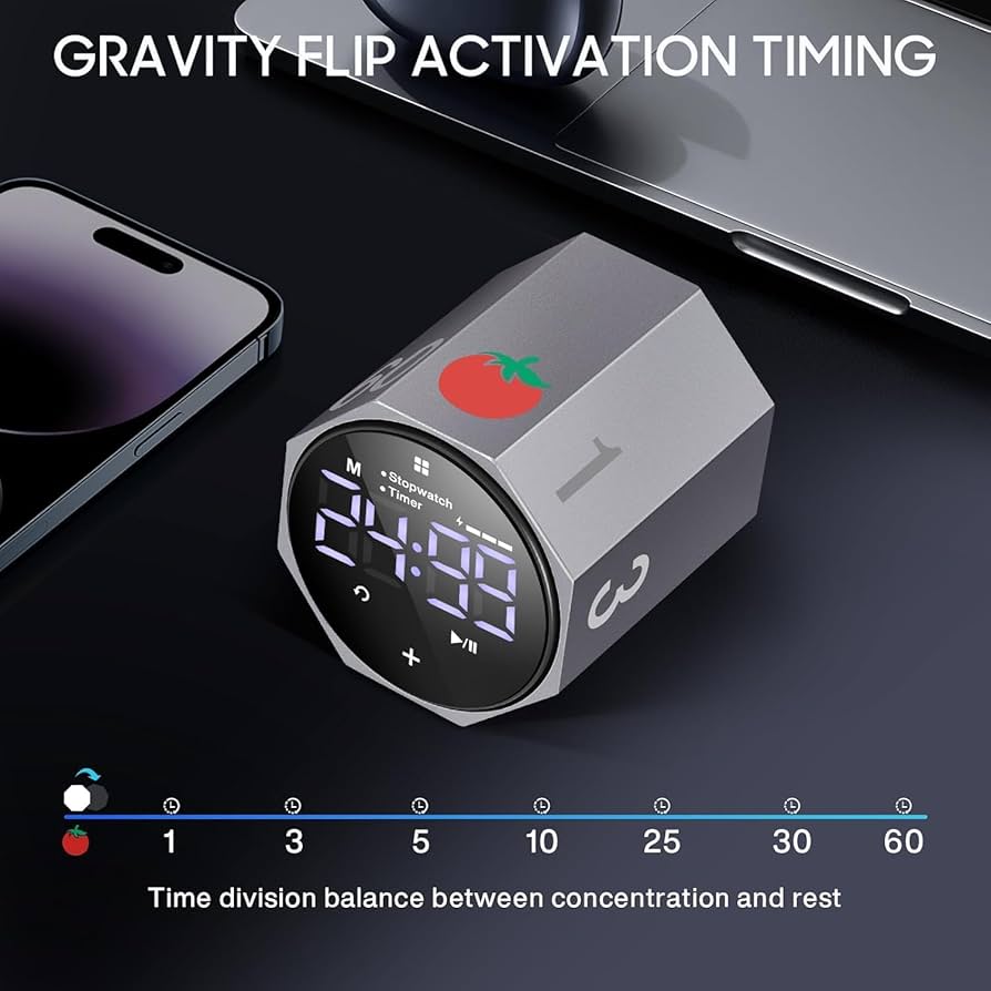 MIAOKE Pomodoro Timer-Aluminum Alloy Frosted Metal LED Large Screen