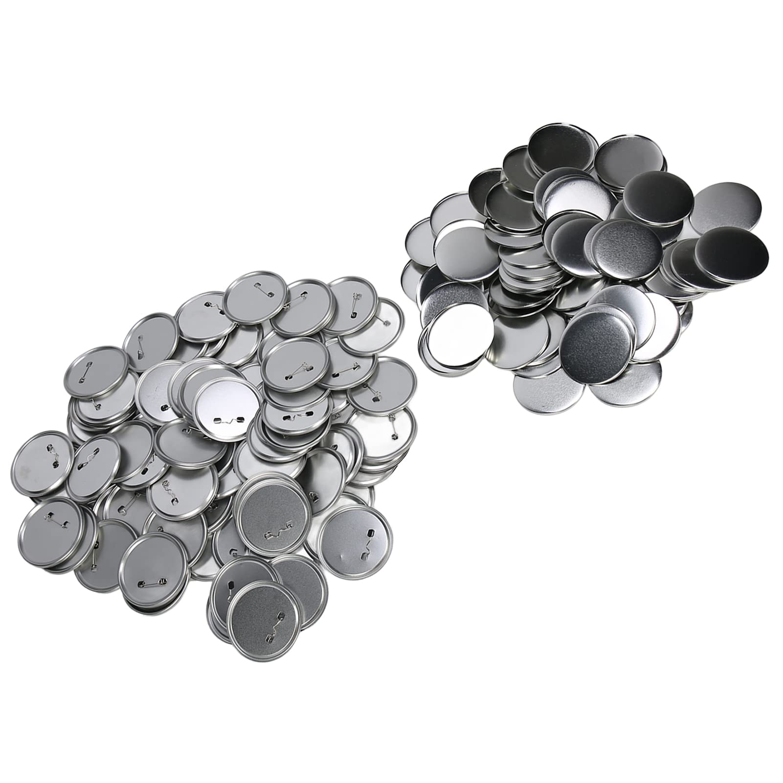 100 Zestawów Zestaw Części do Plakietki z Pustymi Guzikami 58 Mm Okrągły materiał do Robienia Guzików dla Rzemiosła, żelazne, Nierdzewne Szpilki z Połyskiem Niestandardowych Projektów i