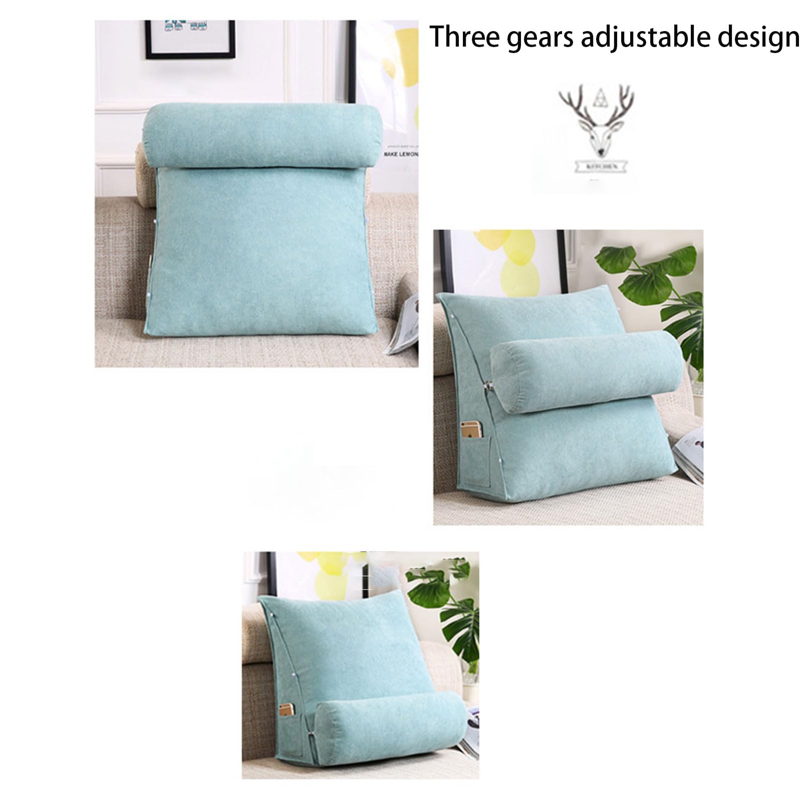 cuscino di sostegno, Zeppa extra large staccabile | Poggialetto Con Supporto for Collo/braccia, Federa Lavabile, Cuscino for Testiera, Ideale for Sedersi, Leggere O Giocare(Hemp,45 x 45 x 20 CM)