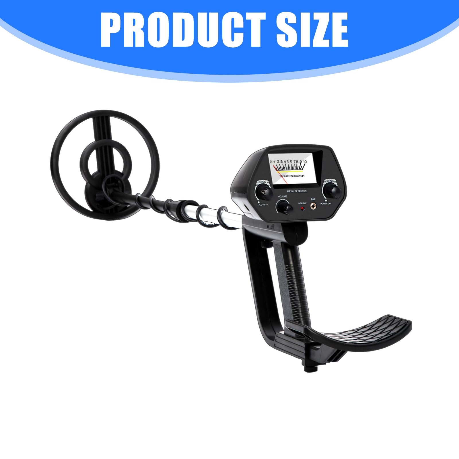 Detector de metales subterráneo con mango ajustable de 30 a 42 pies, escaneo de 360 grados para encontrar objetos fácilmente. Máquina detectora de oro