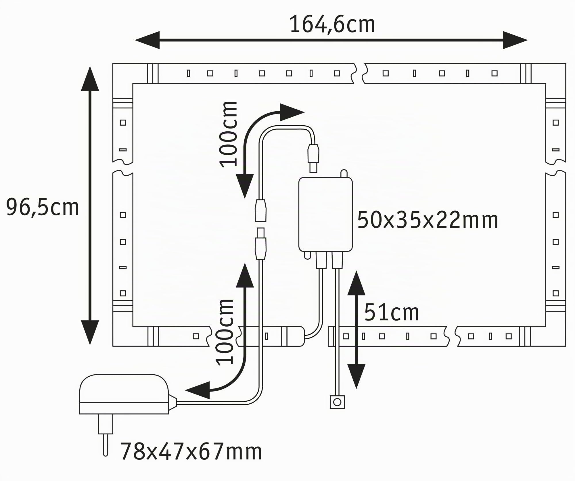 Paulmann 78877 MaxLED 250 LED Strip TV Comfort Basisset 75 Zoll 5,1m 25,5W 230lm/m 28LEDs/m RGBW+ 36VA dimmbar