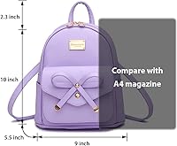 Vista 3 de Bonita mochila de piel con lazo para mujer