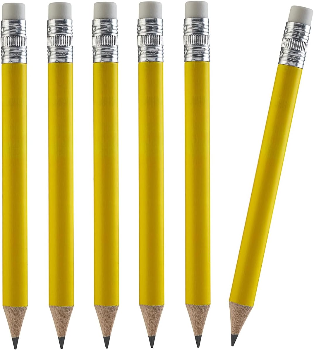 TH Golf Wood-Cased #2 Mini Pencils With Eraser, Pre-sharpened, HB Lead Bulk Box, 200 Count (Neon Yellow)
