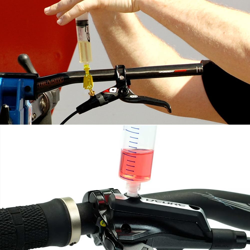 Kit Purgado Frenos,Kit de Purga de Freno para Bicicleta,para Shimano, Tektro, Magura,Gama de Frenos de Disco Hidráulicos,Incluido Líquido de Freno Mineral (60ml)