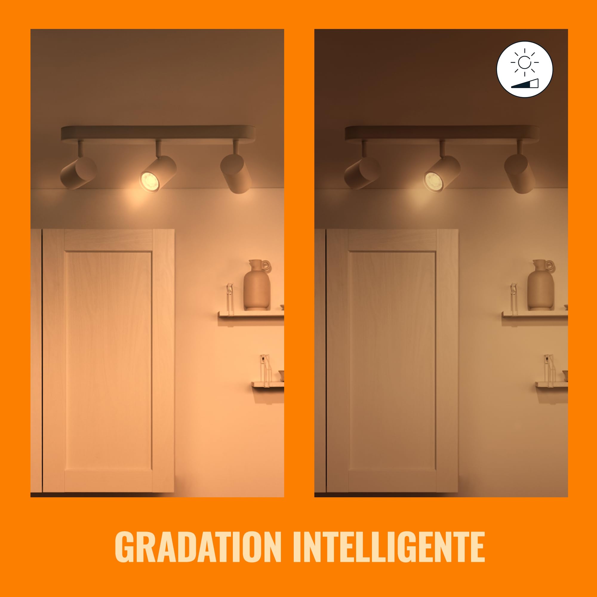 WiZ Spots LED connecté Wi-Fi IMAGEO blanc 3x5W, 2700-6500K, Nuances de Blanc, fonctionne avec Alexa, Google Assistant et Apple HomeKit