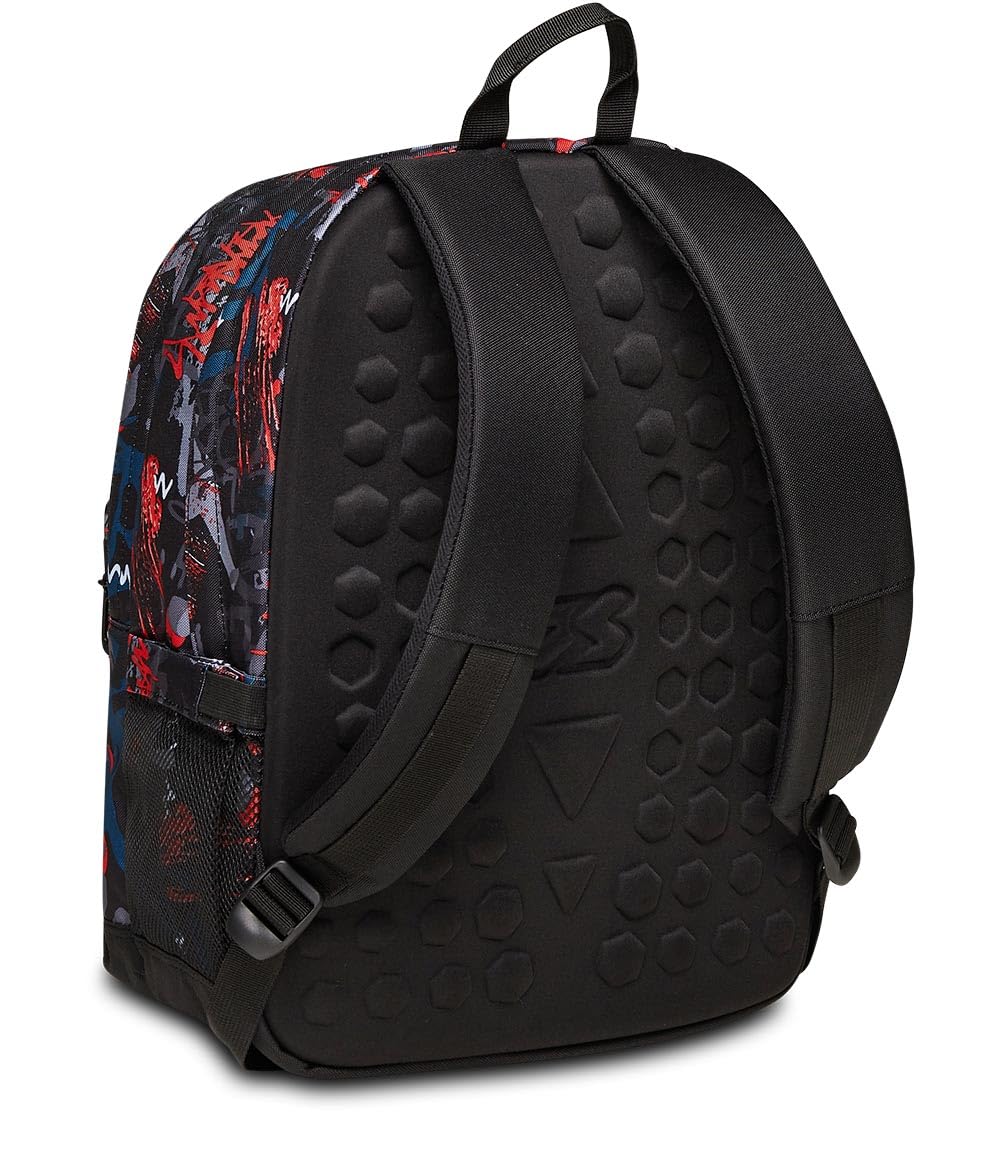 Seven Rucksack, Schulranzen für Mädchen und Jungen, Tornister Schule Gymnasium Sport Freizeit, mit Flaschenfach, Laptopfach, mit Kopfhörern, gepolstert, mehfarbig