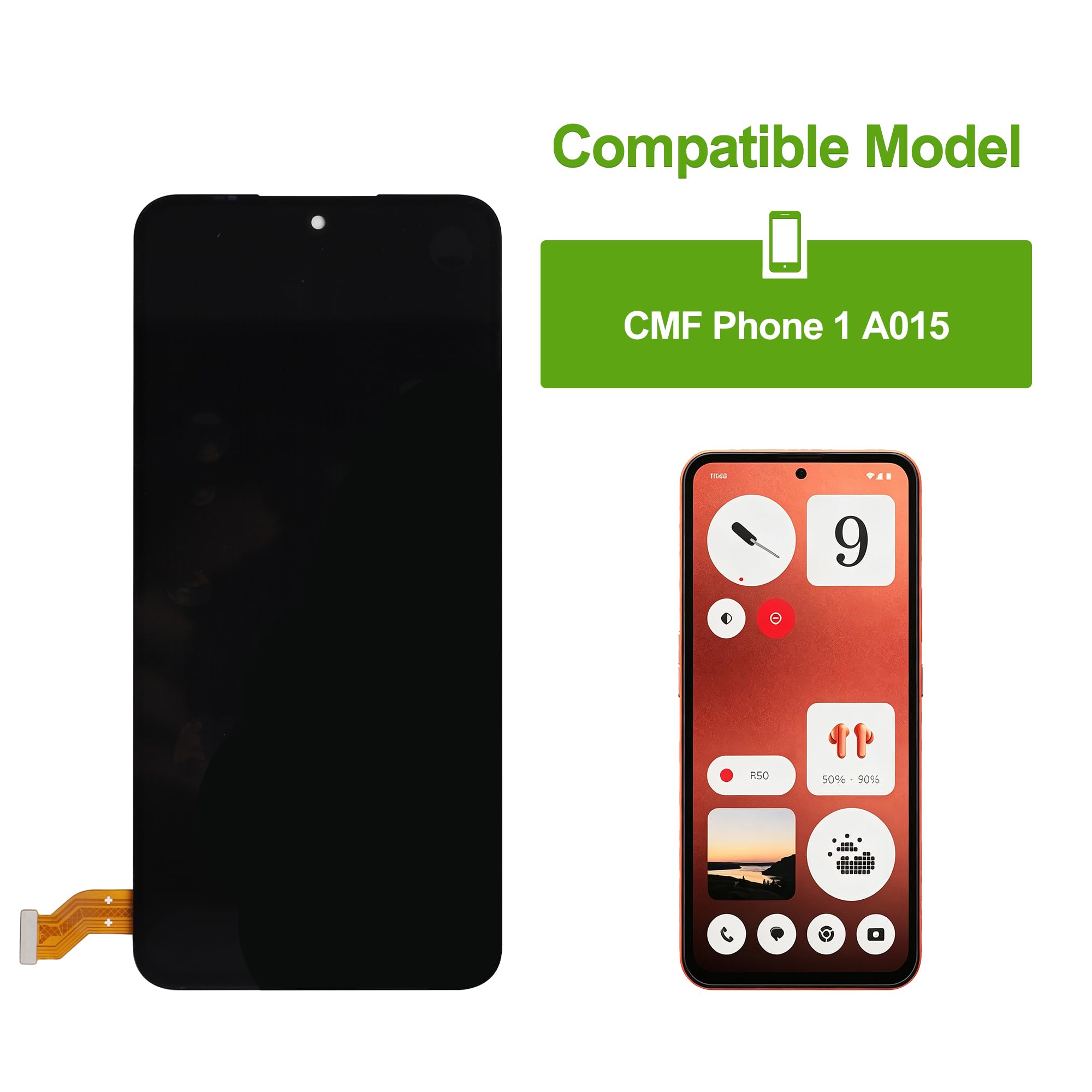 Écran AMOLED de rechange compatible avec Nothing CMF Phone 1 A015